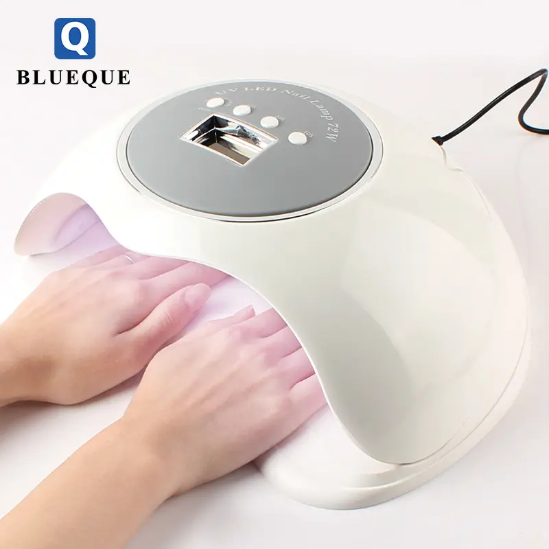 BLUEQUE high quality uv led lamp dryer 72w lamp uv gel nail for 2 hands or feet