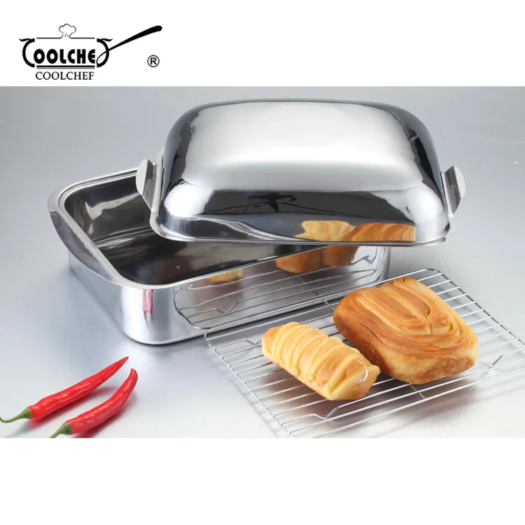 Roasting Pan Stainless Steel Roasting Pan With High Dome Lid SS Lid