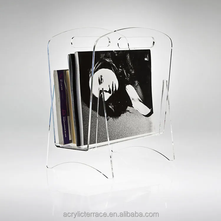 Elegant Transparent Clear Acrylic Lucite Perspex Magazine Rack or Brochure Holder