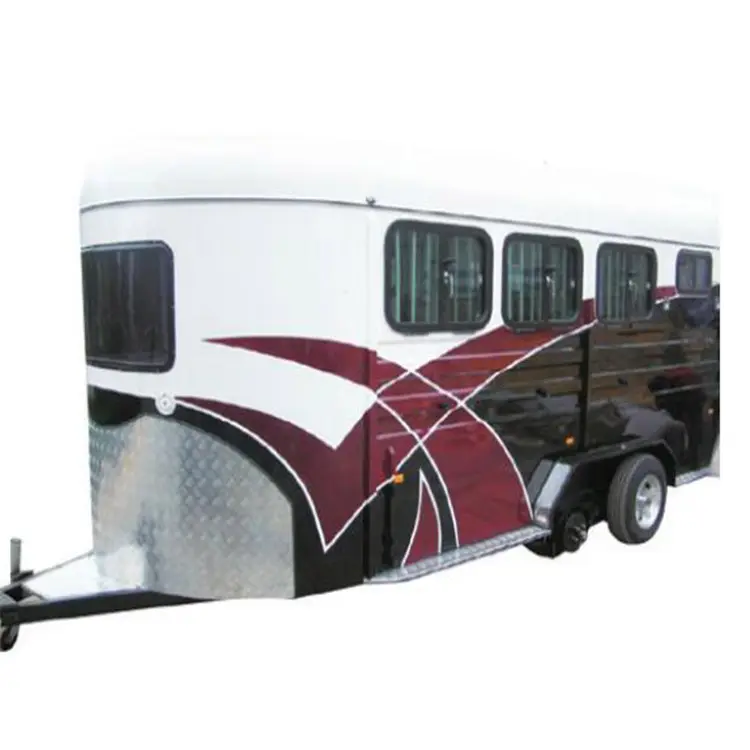 Australian Standard Horse Float Trailer with Living Area Angle Load 3 Horse Trailer Deluxe for Sale