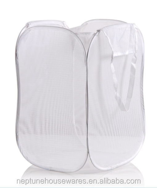 Household Items Pop up with Handles Mesh Laundry Hamper
