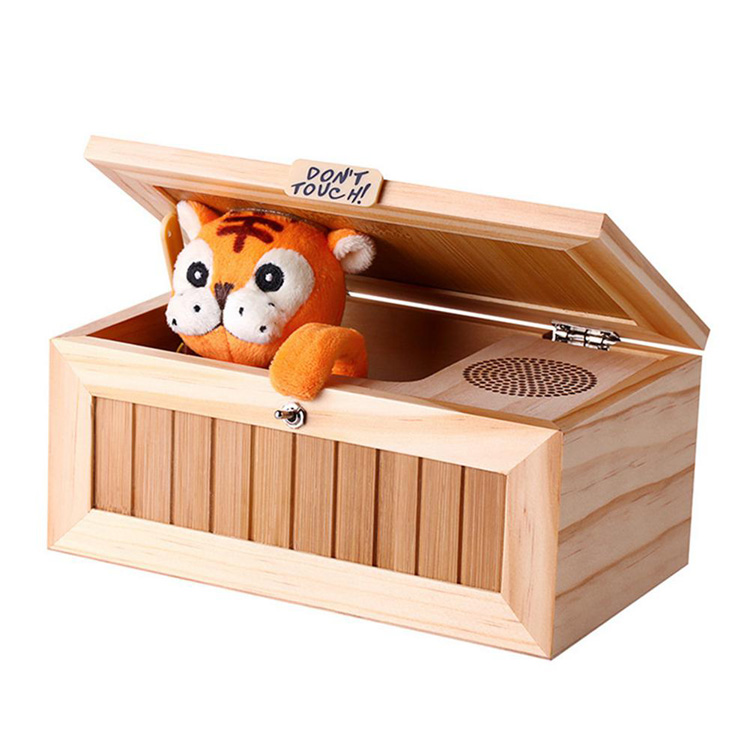 Деревянная игрушка тигр, подарок, бесполезная машина, коробка, игрушка со звуком, оставьте мне в покое