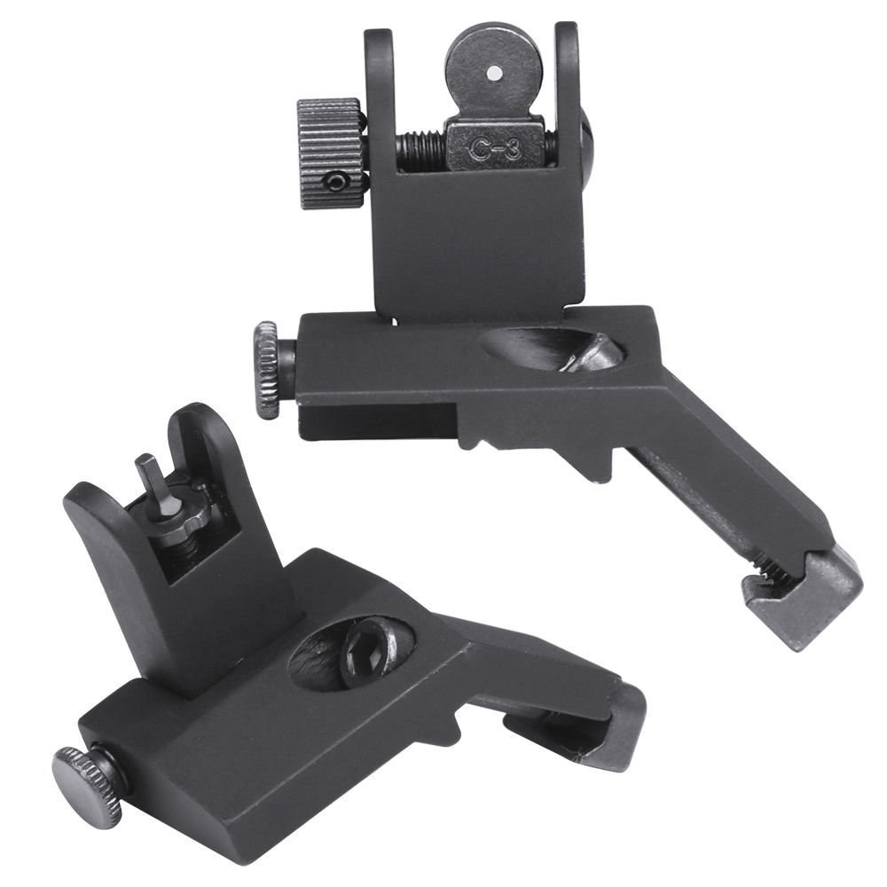 Tactical AR15 Front And Rear Flip Up Sight Offset Folding Sights AR 15 Sights