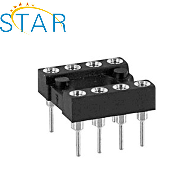 Factory Supply SMT 2.54mm Pitch 8 Pin Dip Round Pin IC Socket Pcb female header
