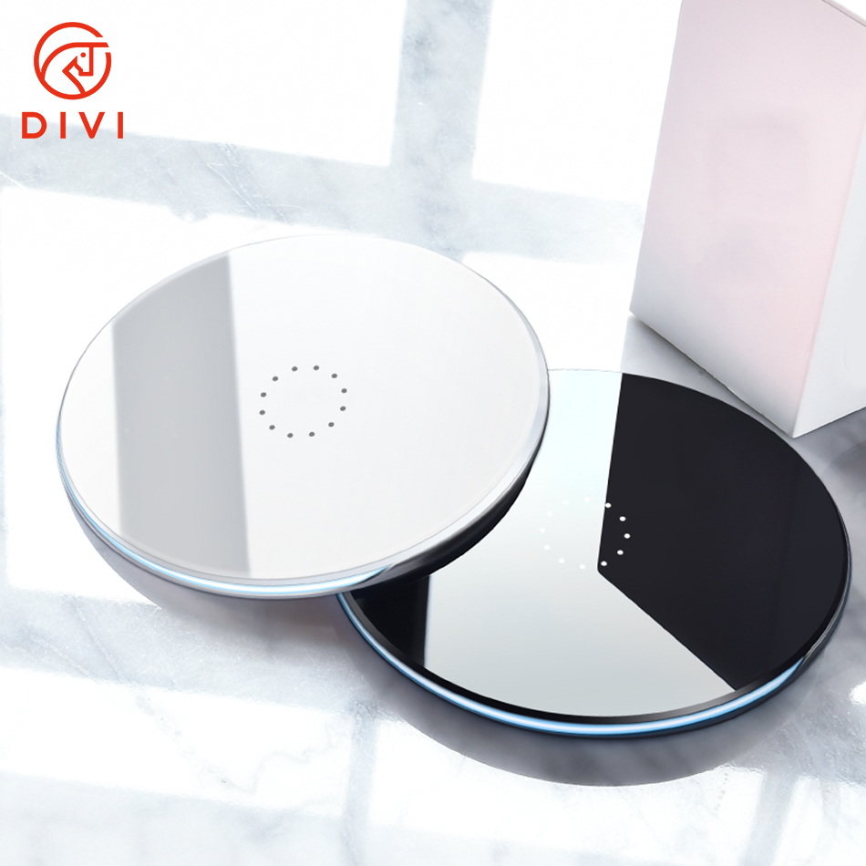 Беспроводное зарядное устройство DIVI Qi для iPhone, быстрая Беспроводная зарядка для Samsung, беспроводное зарядное устройство USB