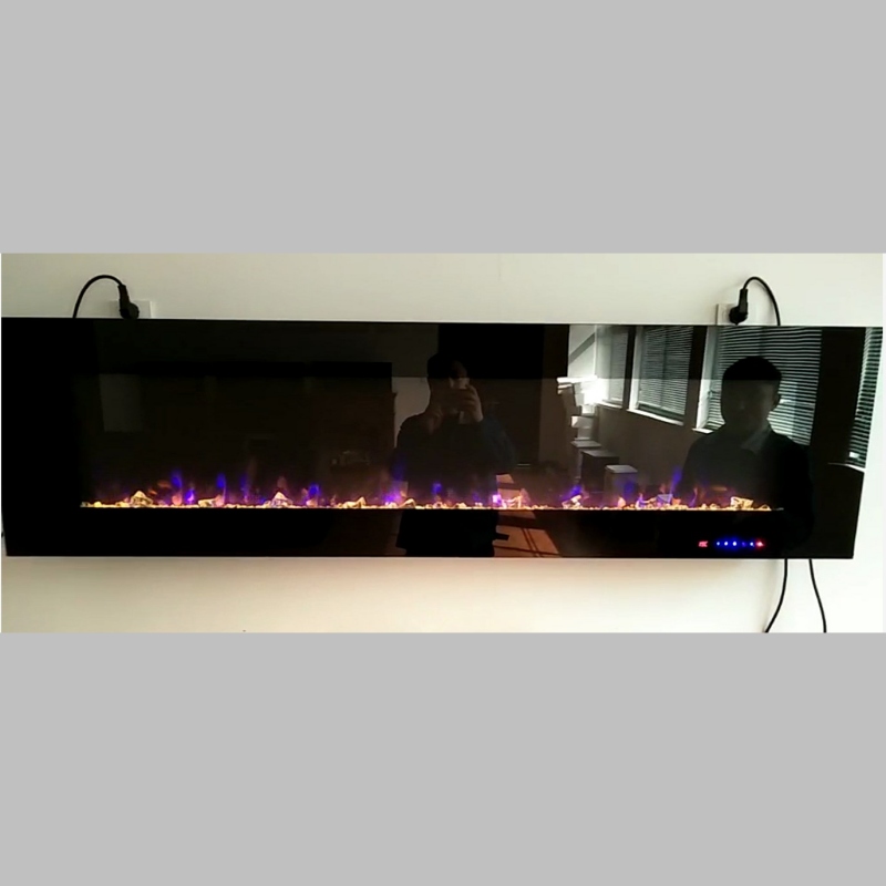 42 inch wall mounted electric fireplace with touch screen and multi color changing