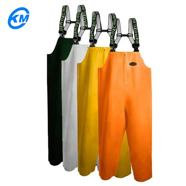 KM Foul Weather Gear Fishing Rain Suits for Men Sailing Waterproof Jacket with Bib Pants