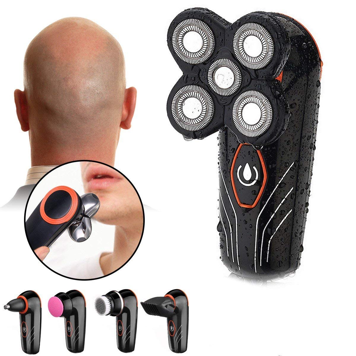 5 in1 Rechargeable hair razor Professional razor 7500rpm face maintaining head nose ear hair trimmer styling for men cordless