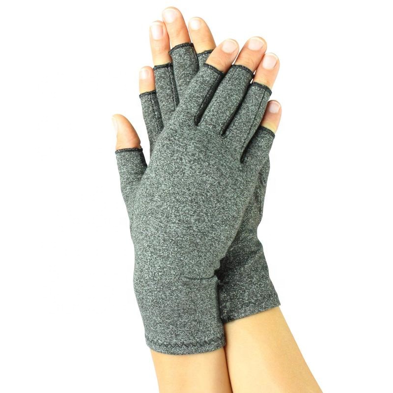 Compression Anti-Arthritis Stress Pain Relief Half Finger Gloves