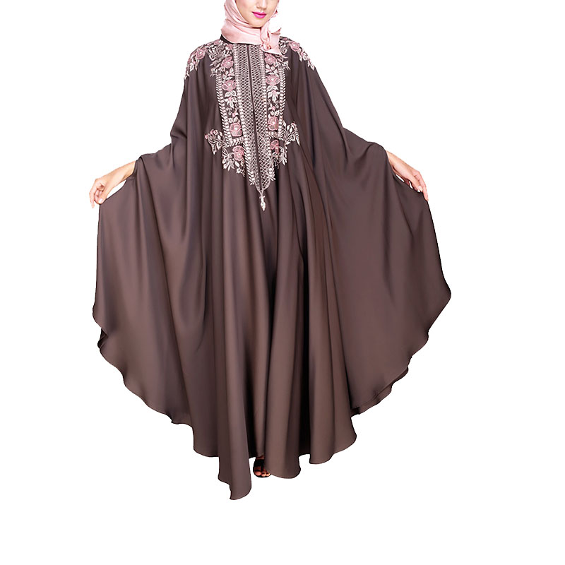 2019 новый стиль коричневый Irani кафтан Abaya мусульманское женское платье мусульманская одежда