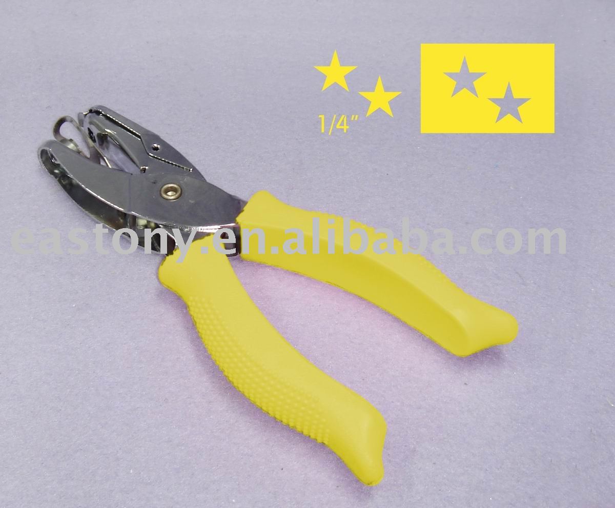 1/4" Star Shape Paper Hole Puncher with Solf Handle Good for Tickets Punching Pliers Style Hand Punch