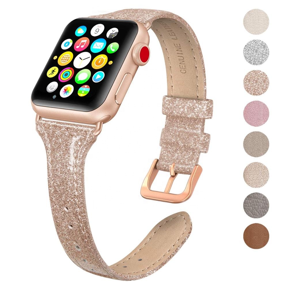 Тонкий элегантный ремешок из натуральной кожи для iWatch Apple watch Band 38 мм 40 мм Series 4