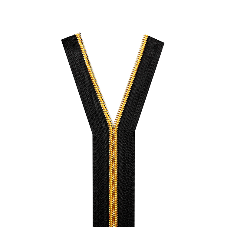 High quality 3# 4# 5# 8# 10# black tape Golden Teeth Long chain Nylon zipper