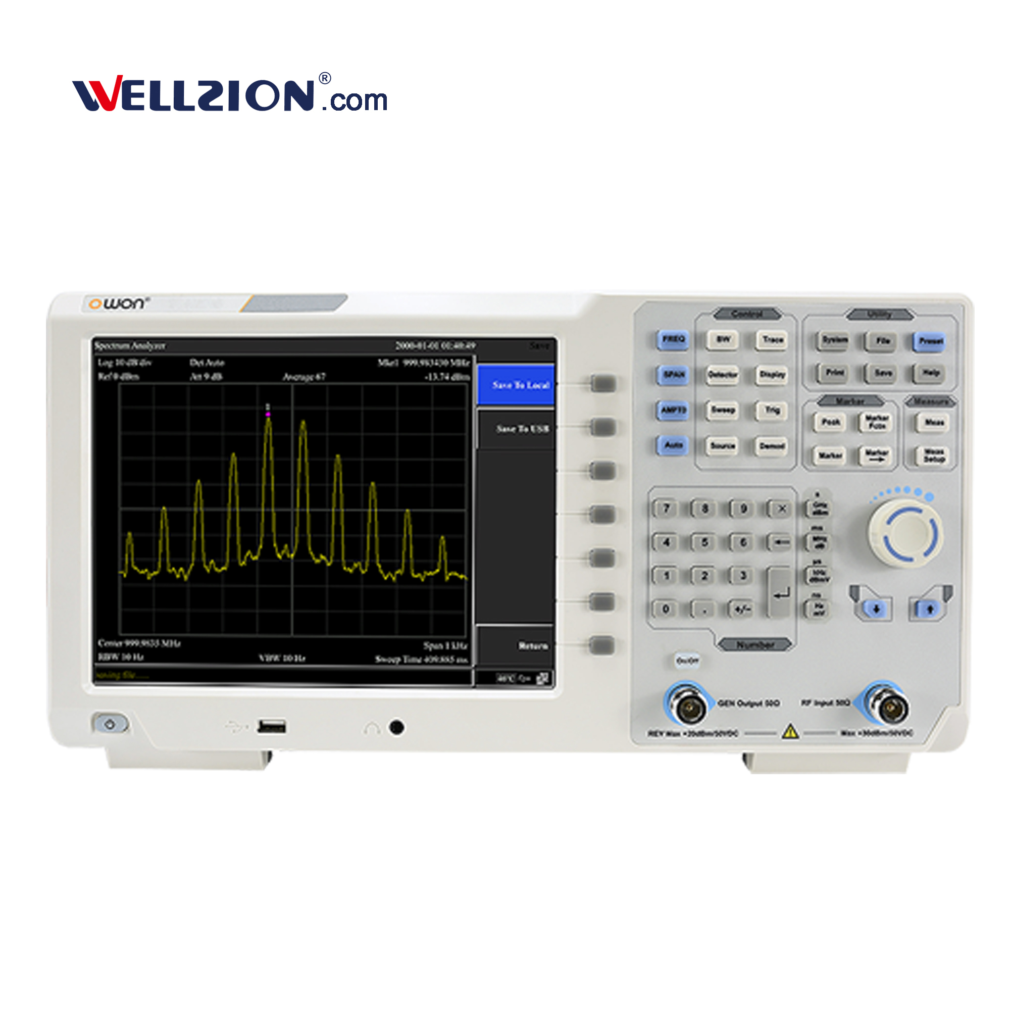 XSA1015TG, 10,4 дюймов 1,5 ГГц генератор слежения анализатор спектра OWON