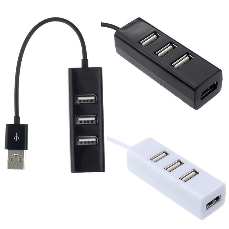 New High Speed Thin Slim 4 Ports USB 2.0 Hub USB Hub With Cable For Laptop PC Computer Wholesales Black/White