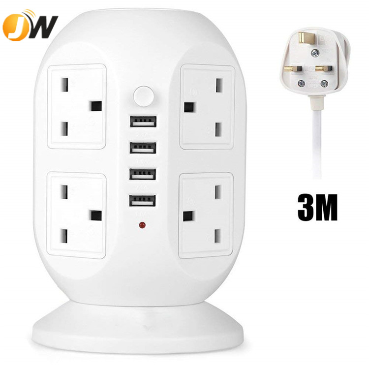 3m/9.8ft свинцовый шнур-удлинитель, 4 порта USB 8 выходов башня сетевой фильтр Вертикальная Розетка с защитой от перенапряжения Защита от перегрузки