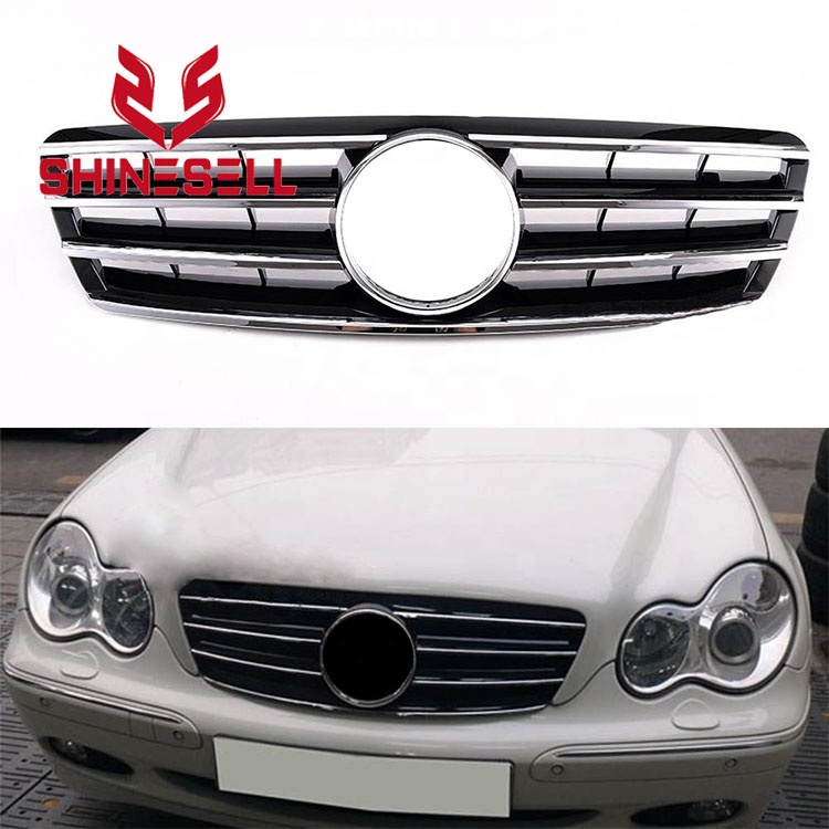 Передний гриль, черный facelift, CL style, 4 плавника, решетка для Mercedes Benz W203 C CLASS 2000-2006