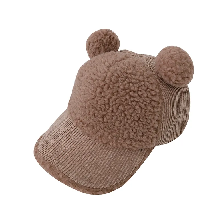 Hot sale cashmere corduroy stitching baby hats