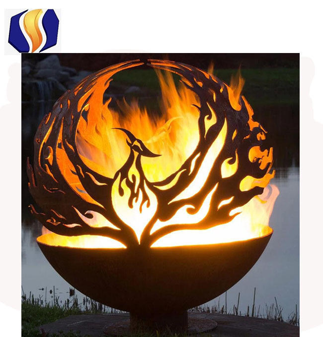 Cast Iron Steel Globe Fire Pit, Fire Pit Bowl Customize Fire Pit Globe