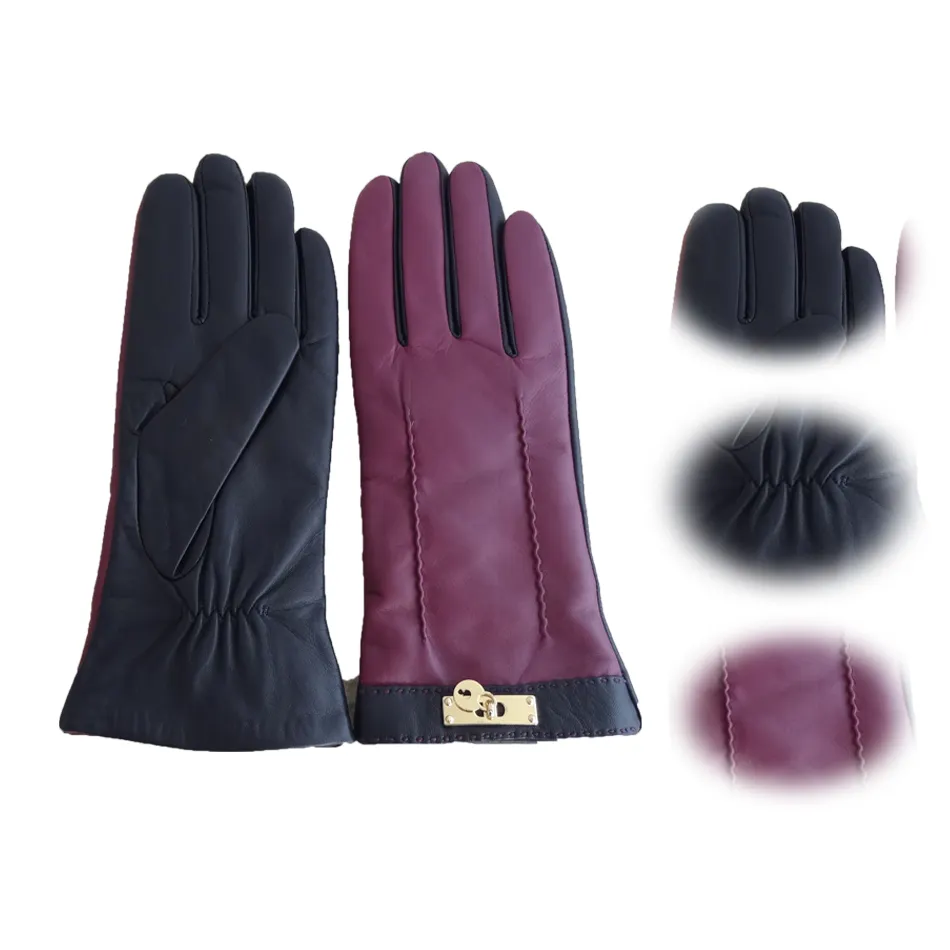 Ladies Fashion New Style Hair Sheep Skin Leather Nappa Gloves