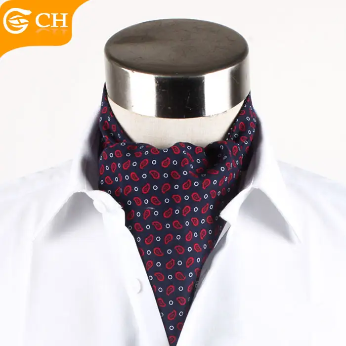 Chunhe Fashion Printed Hot Sale Paisley Polyester Ascot Tie