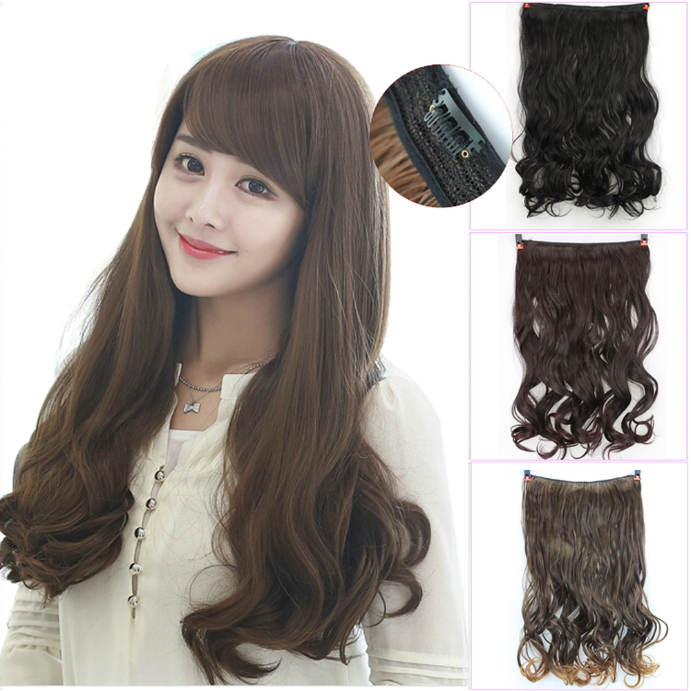 Stylish Long Brown Synthetic Ladies' Curly Hair Extensions , Wigs