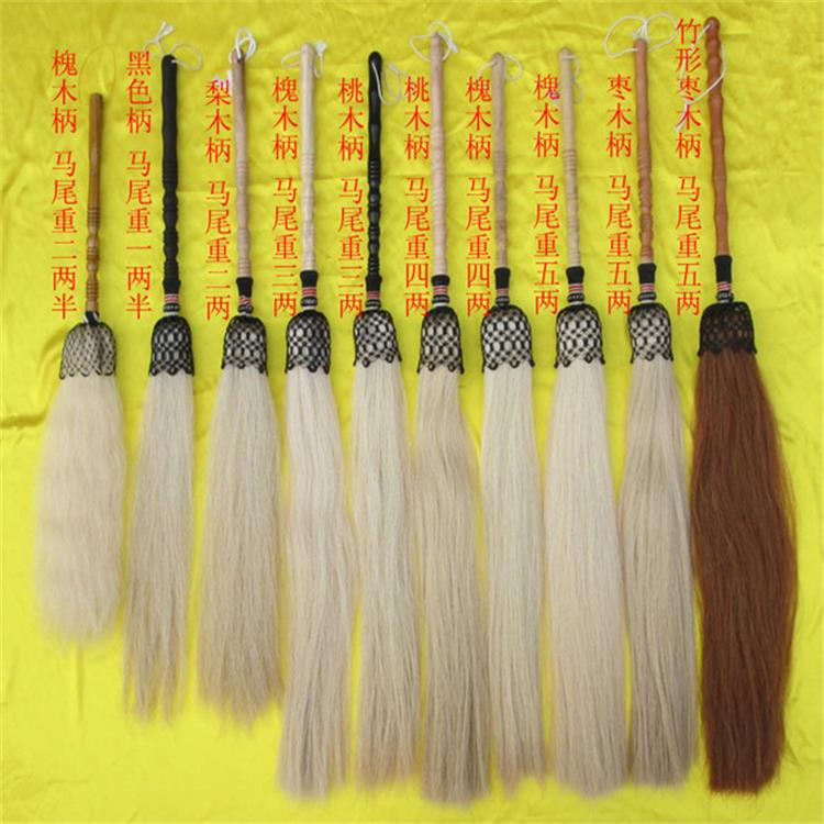 Белый цвет конский хвост волос с персиковой древесиной Handdle Fly Whisk