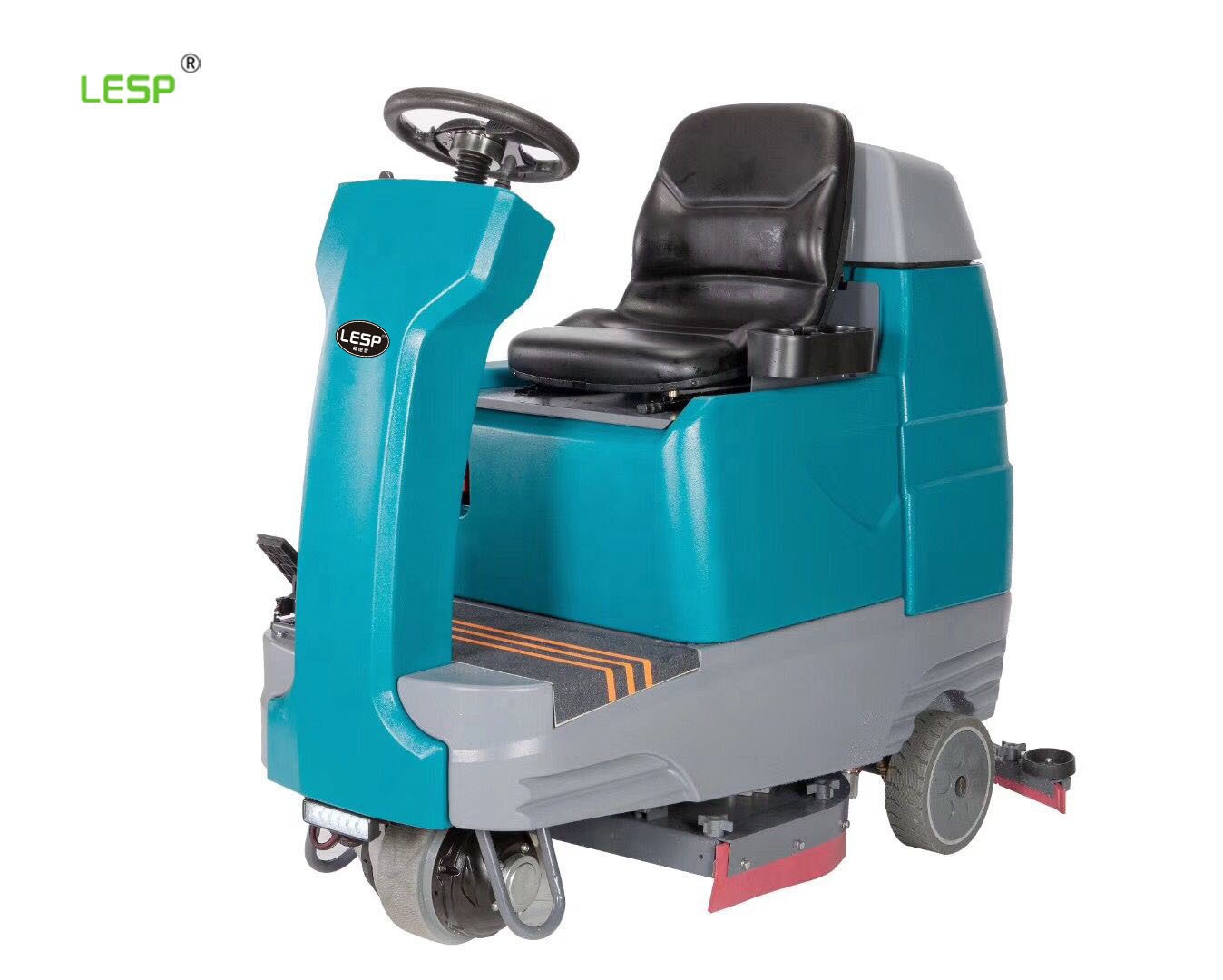 Industrial automatic ride on floor scrubber