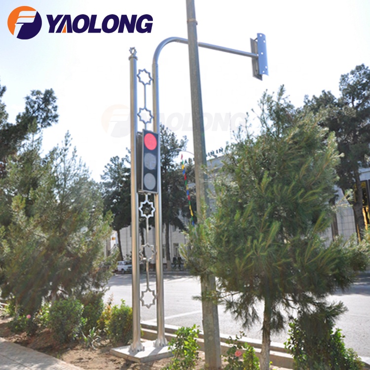 Уличный световой полюс из нержавеющей стали Yaolong 304 316, горячеоцинкованный дорожный светильник CCTV высокого качества