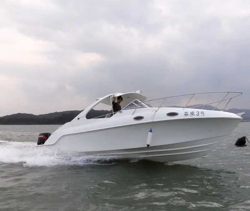 WATERWISH boat QD27 CABIN Fibreglass Cabin Cruiser T Top Boat With Cheap Price