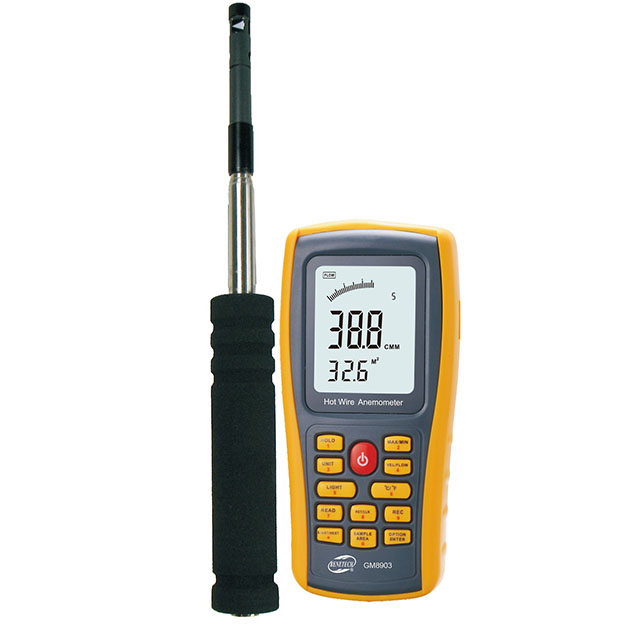 Benetech GM8903 Многофункциональный горячий ЖК-цифровой проводной Анемометр