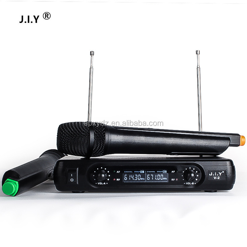 J.I.Y V2 Цифровой дисплей профессиональный беспроводной ручной микрофон VHF передатчик