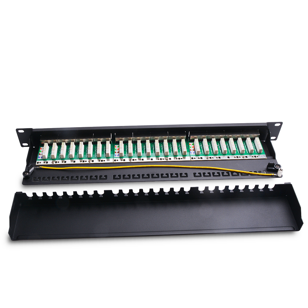 Aucas 24 порты и разъёмы Cat 6 FTP экранированный RJ45 IDC сети патч панель