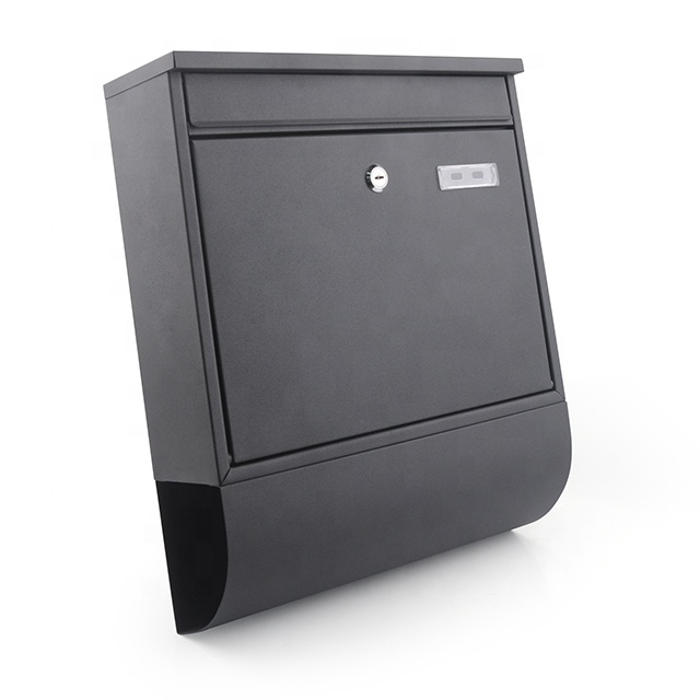 Black iron powder letter mail box for outdoor