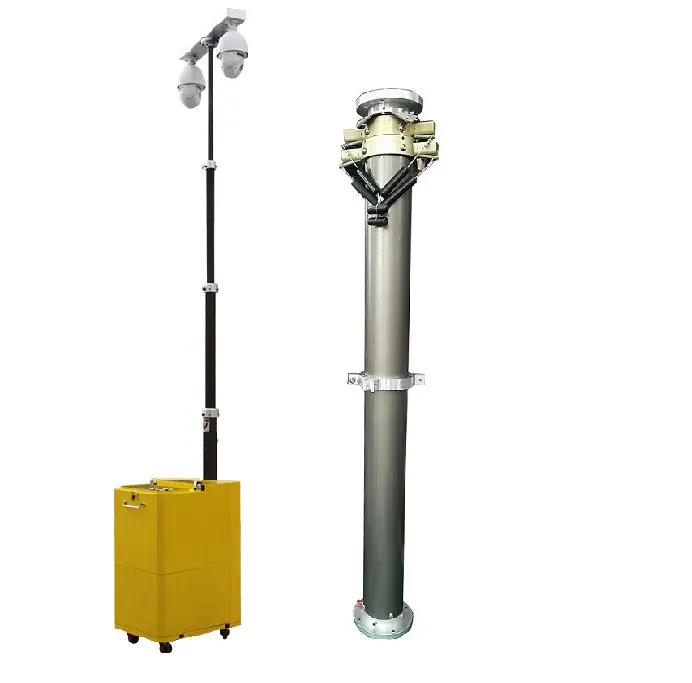 6 meter Mobile surveillance telescopic mast for CCTV, dome camera and floodlight