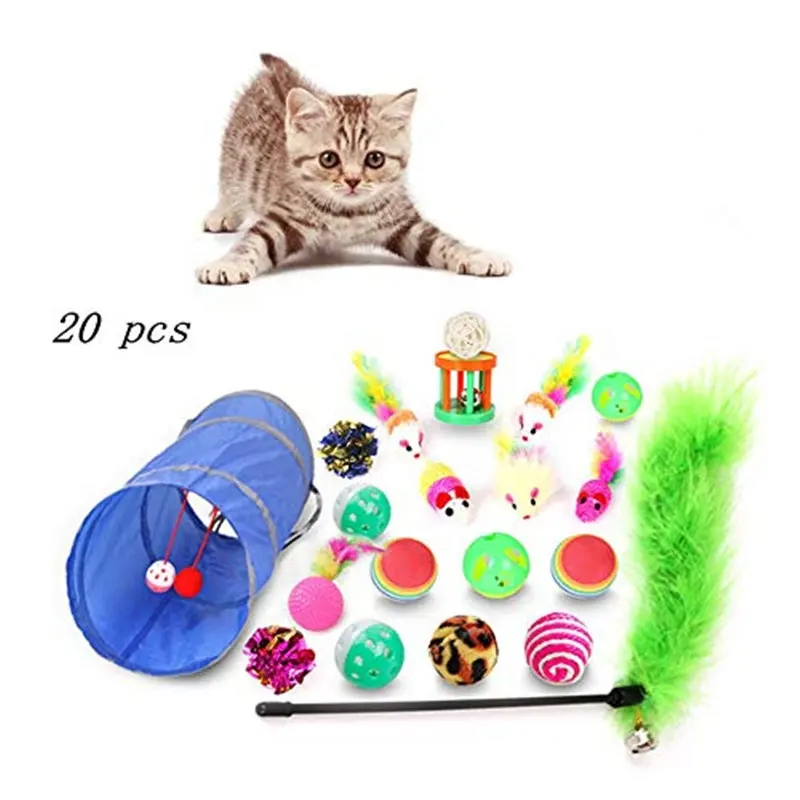 2019 Pet toys for cat polyester taffeta material of cat tunnel toy three-way foldable cat toys