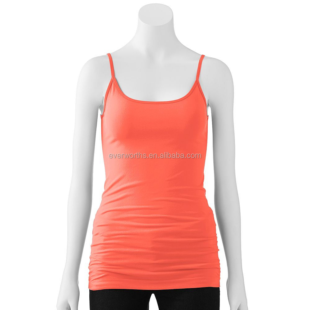 Женщины Бесшовные стрейч Cami Tank Tops с регулируемыми бретелями
