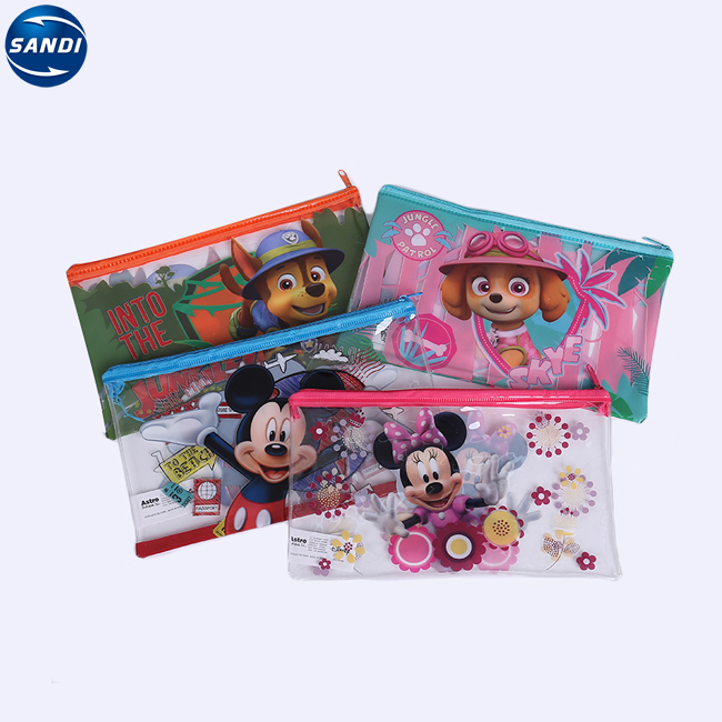 Promotional custom full color printed plastic pencil case