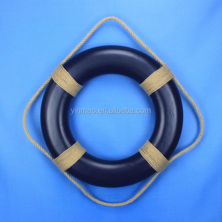 Dark Blue painted life buoy , 2 size (35,50cm) Set 2 life preserves art, Nautical wall Life Ring