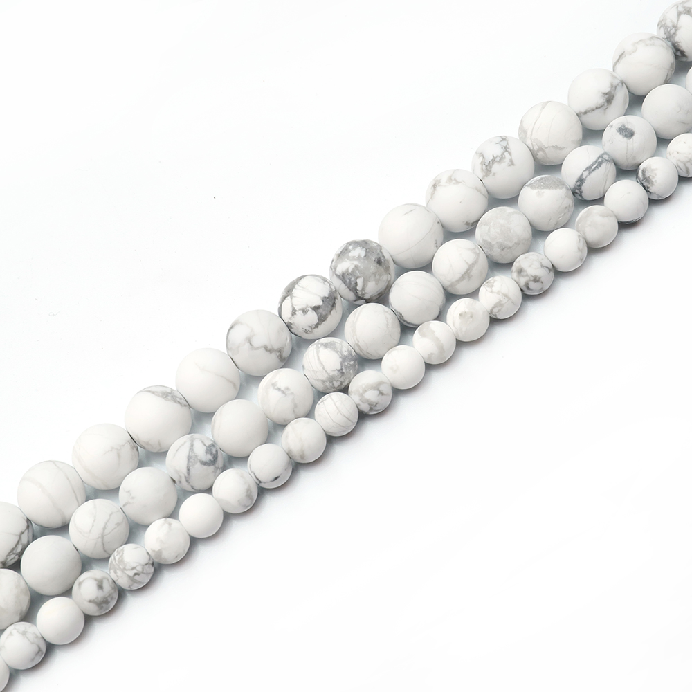 Натуральный белый драгоценный камень Howlite 6 мм Гладкий Круглый свободный 62 шт бисер 1 нить для браслета ожерелье серьги ювелирное изделие