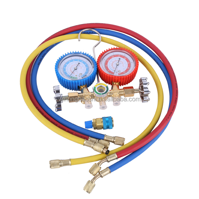 1/2HP 5CFM вакуумный насос манометр коллектор Манометр R134A R410A R22A R404A