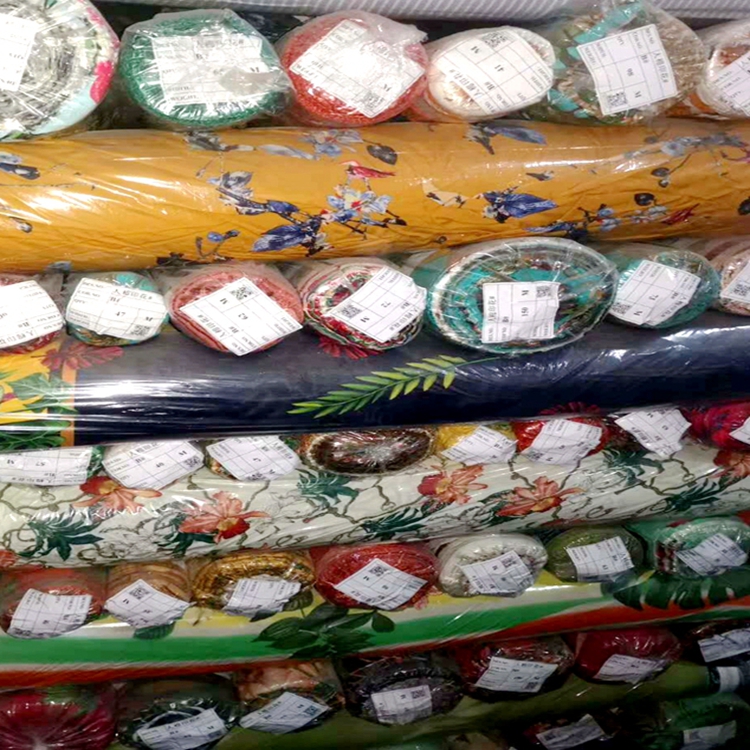 High Quality textile design rayon print fabric stocklot suppliers