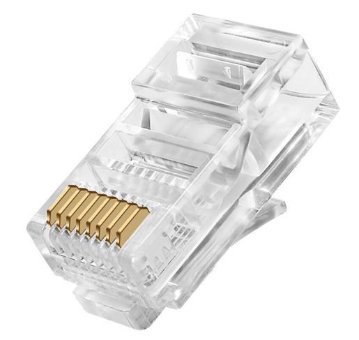 Высококачественный коннектор Cat5e RJ45 для многожильного Sollid 8P8C, позолоченный UTP, сетевой RJ45