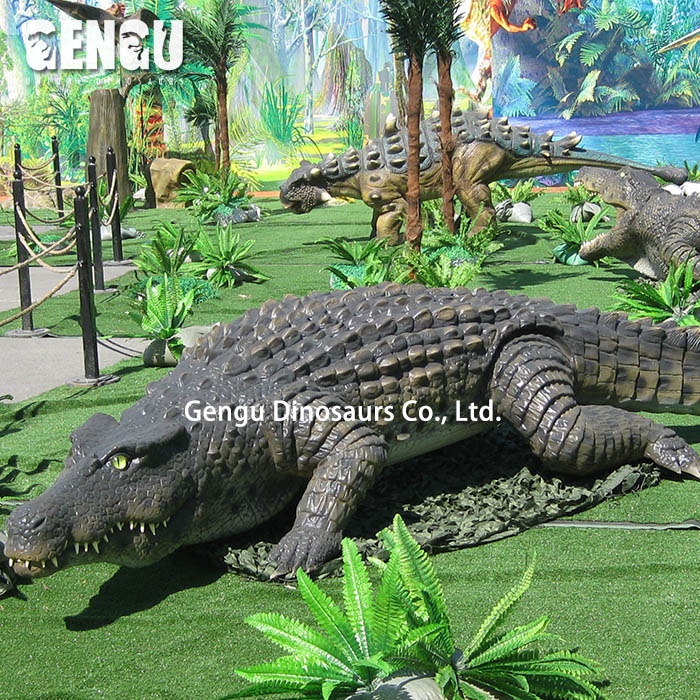 Высокий имитационный крокодил с дистанционным управлением для зоопарка lifesize
