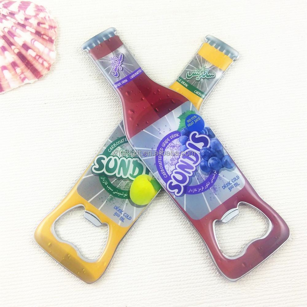 Customized metal beer bottle shape opener colorful