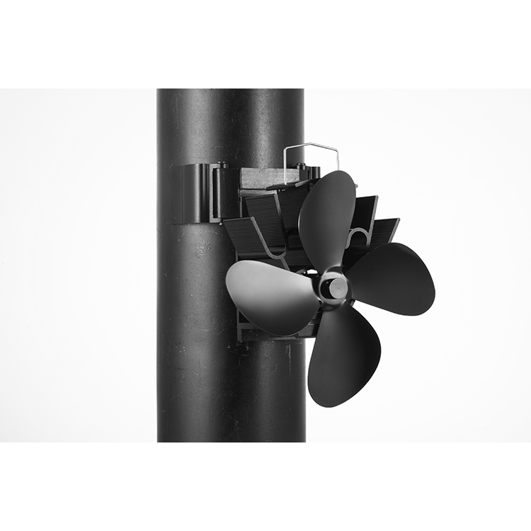 High Temperature Stove Flue Chimney Magnetic 4 Blades Ecofan Heat Powered Stove Fan Wood Fireplace Parts