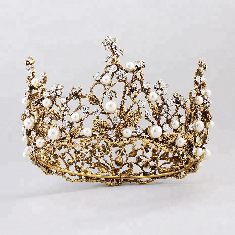 FD Handmade Baroque Diamond Crown Hair Accessories Bridal Haircircle for Wedding