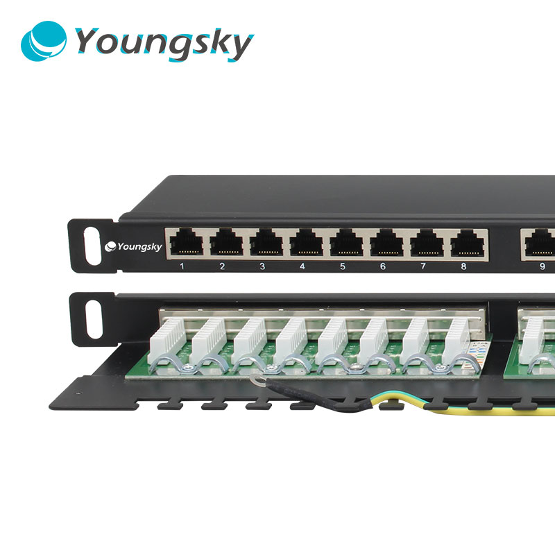 FTP 1U сетевой патч-панель 19 "cat5e 24 порт с защелкой этикетки пыли крышка