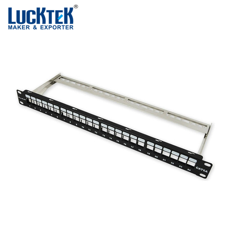 24 порта пути rj45 CAT5E CAT6 CAT6A FTP пустая патч-панель с кабельным управлением