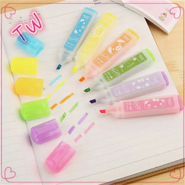 stationery items promotional multi color pen funny plastic water color pen for school and office
